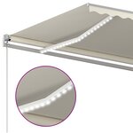 vidaXL Auvent automatique avec capteur de vent et LED 400x300 cm Crème