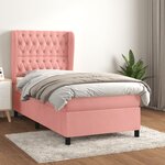 vidaXL Lit à sommier tapissier et matelas Rose 80x200 cm Velours