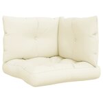 vidaXL Coussins de palette 3 Pièces crème tissu