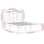 vidaXL Cadre de lit Blanc Bois massif 150x200 cm Très grand