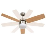 vidaXL Ventilateur de plafond lampe et télécommande 108cm Marron clair