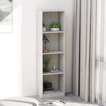 vidaXL Bibliothèque à 4 niveaux Gris béton 40x24x142 cm Aggloméré