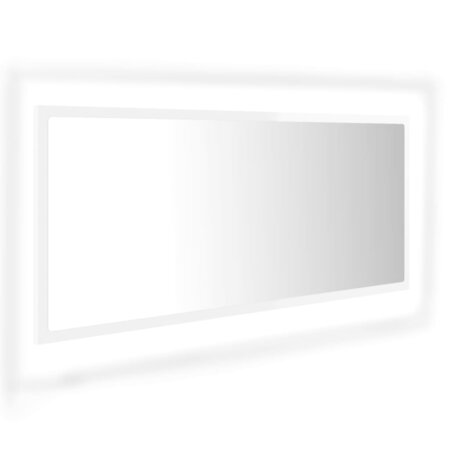 vidaXL Miroir à LED de bain Blanc brillant 100x8 5x37 cm Acrylique