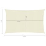 vidaXL Voile d'ombrage 160 g/m² Crème 6x7 m PEHD