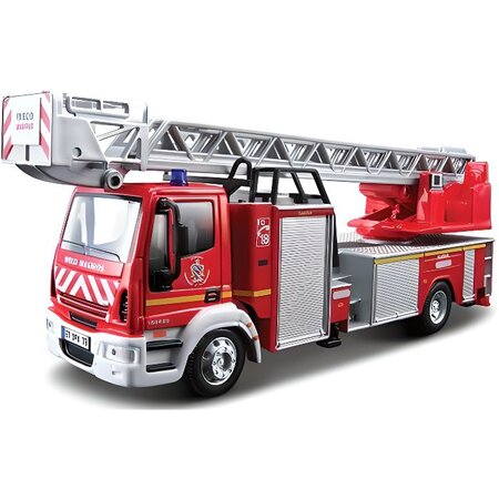 BURAGO Camion Iveco Magirus 150-E 28 grande échelle pompier en métal a l'échelle 1/55eme