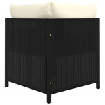 vidaXL Salon de jardin 5 Pièces avec coussins Résine tressée Noir