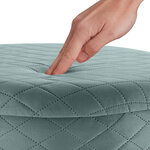 Tectake Pouf coffre de rangement aspect velours COCO matelassé - turquoise