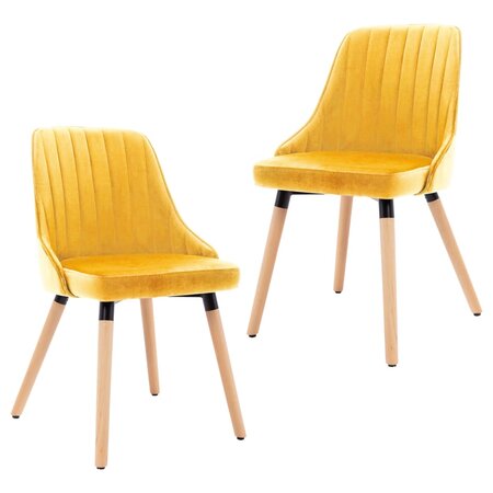 vidaXL Chaises à manger lot de 2 Jaune Velours