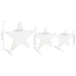 vidaXL Étoile de décoration de Noël 3Pièces Blanc LED Extérieur Intérieur