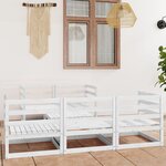 vidaXL Salon de jardin 6 Pièces Blanc Bois de pin massif