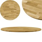 vidaXL Dessus de table Bois de chêne massif Rond 23 mm 600 mm