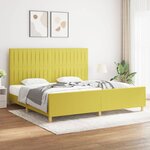 vidaXL Cadre de lit avec tête de lit Vert 200x200 cm Tissu