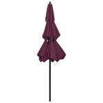 vidaXL Parasol à 3 niveaux avec mât en aluminium Bordeaux 2 5 m