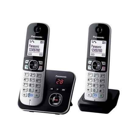 Panasonic KX-TG6822 Duo Téléphones Sans fil Répondeur Noir Gris