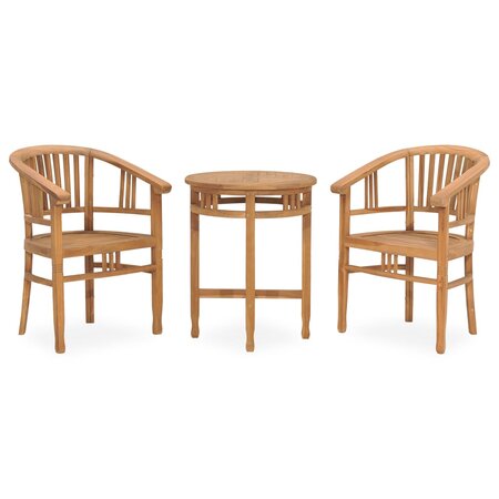 vidaXL Ensemble de salle à manger de jardin 3 Pièces Bois de teck solide