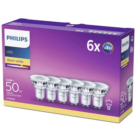 Philips ampoule led de projecteur 6 pcs 4 6 w 355 lumens 929001215233