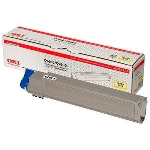 Oki cartouche de toner c9600, c9650, c9800, c9850 - capacité standard 15.000 - jaune