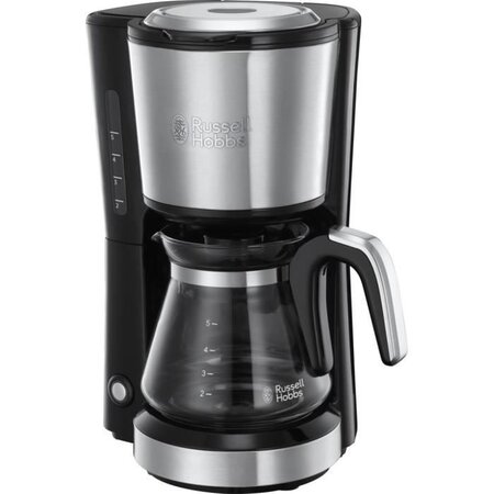 RUSSELL HOBBS 24210-56 Cafetière Filtre 625ml Compact Home, Café Rapide en 7mn, Cuillère Dosette, Maintien au Chaud - Inox Brossé