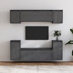 vidaXL Meubles TV 6 Pièces Gris Bois massif de pin