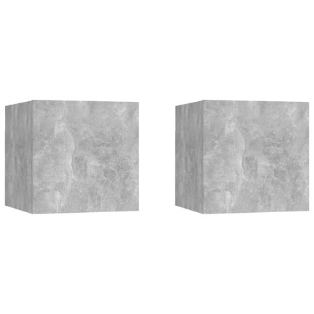 vidaXL Meubles TV muraux 2 Pièces Gris béton 30 5x30x30 cm