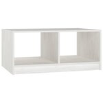 vidaXL Table basse Blanc 75x50x33 5 cm Bois de pin massif