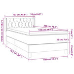 vidaXL Lit à sommier tapissier avec matelas Gris foncé 100x200cm Tissu