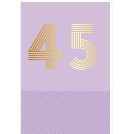 Carte D'anniversaire 45 Ans En Or - Violet - Pour Homme Et Femme - 11 5 X 17 Cm - Draeger paris