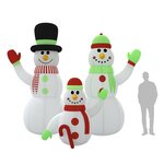 vidaXL Famille de bonhommes de neige gonflable avec LED 360 cm
