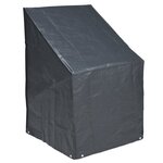 Housse pour chaises empilées Nature 110 x 68 x 68 cm PE gris foncé