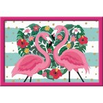 Numéro d'art - grand format - flamingos amoureux - ravensburger - kit complet de peinture au numéro - des 9 ans