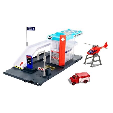 Matchbox playset helicoptere - circuit / petite voiture - 3 ans et +