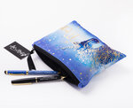 Pochette 20 x 15 cm bleue - Licorne