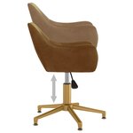 vidaXL Chaise pivotante de salle à manger Marron Velours