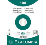 Paquet 100 Fiches Sous Film - Bristol Ligné Non Perforé 148x210mm - X 10 - Exacompta