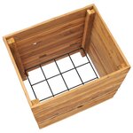 vidaXL Lit surélevé 50x40x55 cm Bois massif de teck et acier