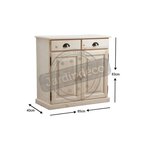 Buffet en bois brut 2 portes 2 tiroirs