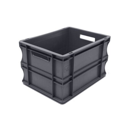Bac de rangement norme Europe,  gerbable 20 litres - polypropylène gris anthracite