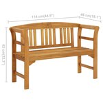 vidaXL Banc de jardin 114 cm Bois d'acacia solide