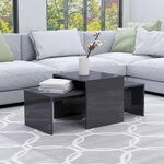 vidaXL Ensemble de tables basses Gris brillant 100x48x40 cm Aggloméré