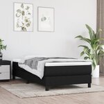 vidaXL Sommier à ressorts de lit Noir 90x190 cm Tissu