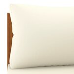 vidaXL Canapé d'angle sectionnel et coussin blanc crème Bois d'acacia