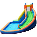 Château aquatique gonflable pour enfants 4m - aire de jeux avec escalade  tobbogan et piscine - aqua park
