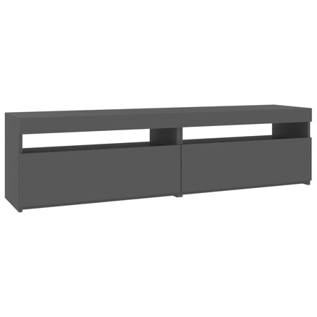 vidaXL Meubles TV 2 Pièces avec lumières LED Gris 75x35x40 cm