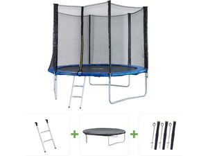 Trampoline "Joycy" - Ø 3 05 m - Avec Filet + échelle + couverture + kit d'ancrage