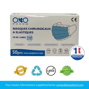 Masques chirurgicaux de Type IIR - Lot de 50 masques