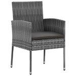 vidaXL Mobilier à dîner d'extérieur 3 Pièces Résine tressée Gris