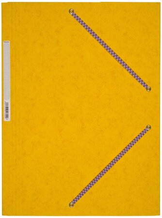 Chemise Carte Lustée A4 à rabats avec élastique et étiquette de dos Jaune COUTAL