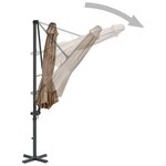 vidaXL Parasol avec base portable Taupe