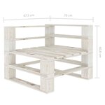 vidaXL Canapé palette à 4 places de jardin avec coussins crème Bois