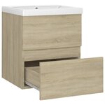 vidaXL Armoire d'évier avec lavabo intégré Chêne sonoma Aggloméré